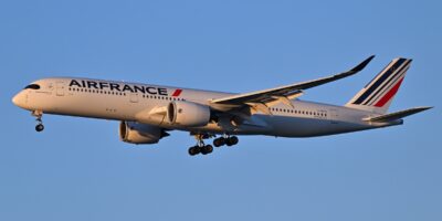 Air France Airbus A350-900 aircraft on approach