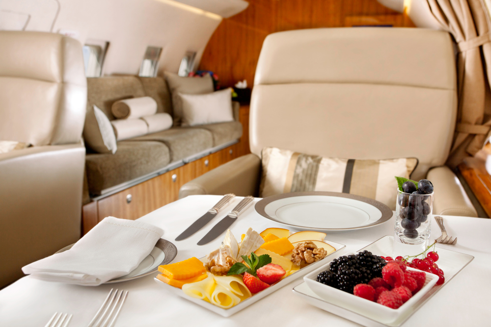 Luxury business jet cabin