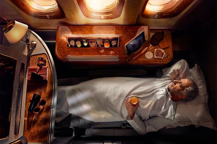 Emirates A380 First Class Flat Bed