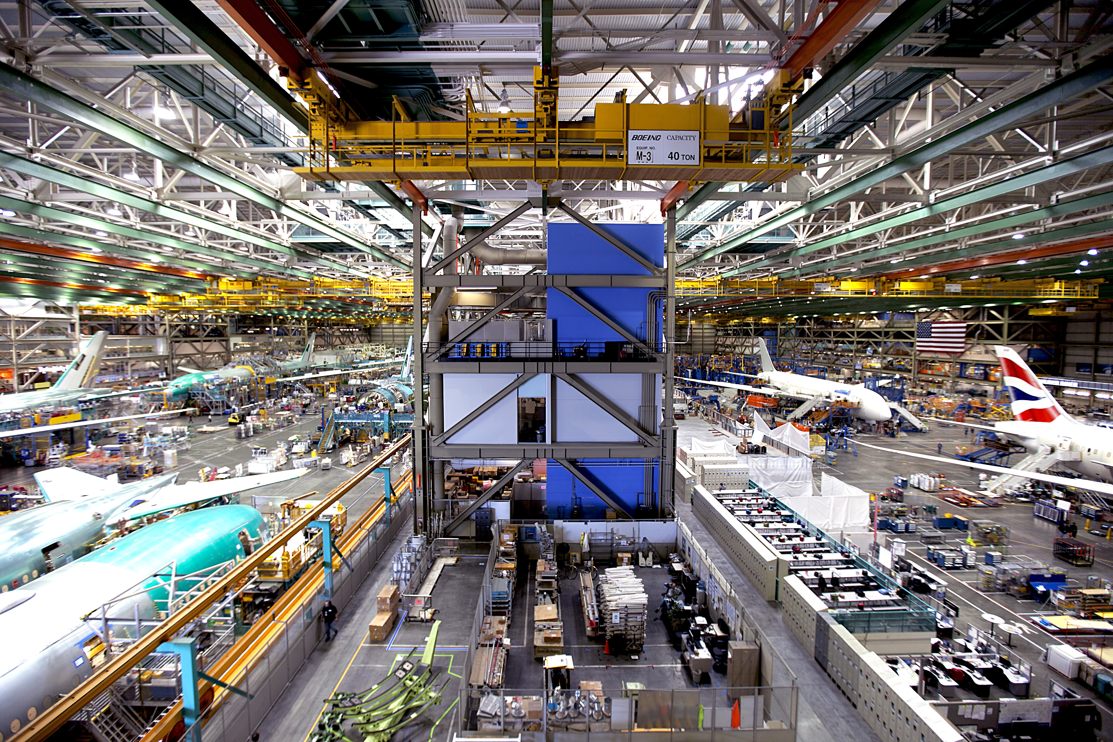 Inside Boeing Everett factory assembly line
