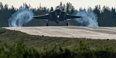 U.S. Air Force F-35A Lightning II makes historic landing on highway in Finland