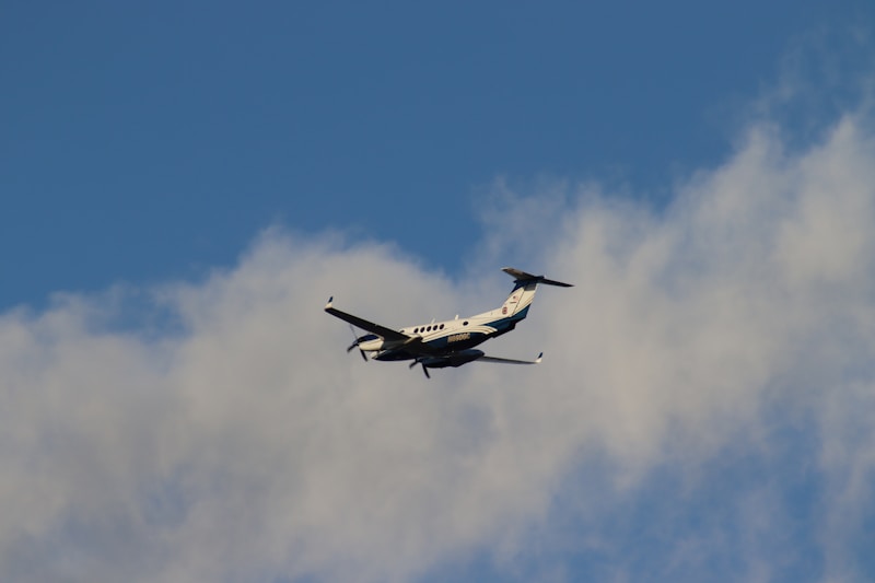 Twin engine aircraft in flight