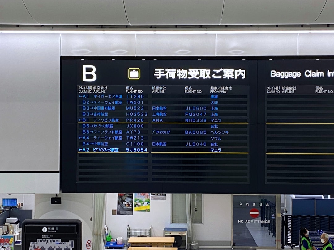 Airport delayed flight board
