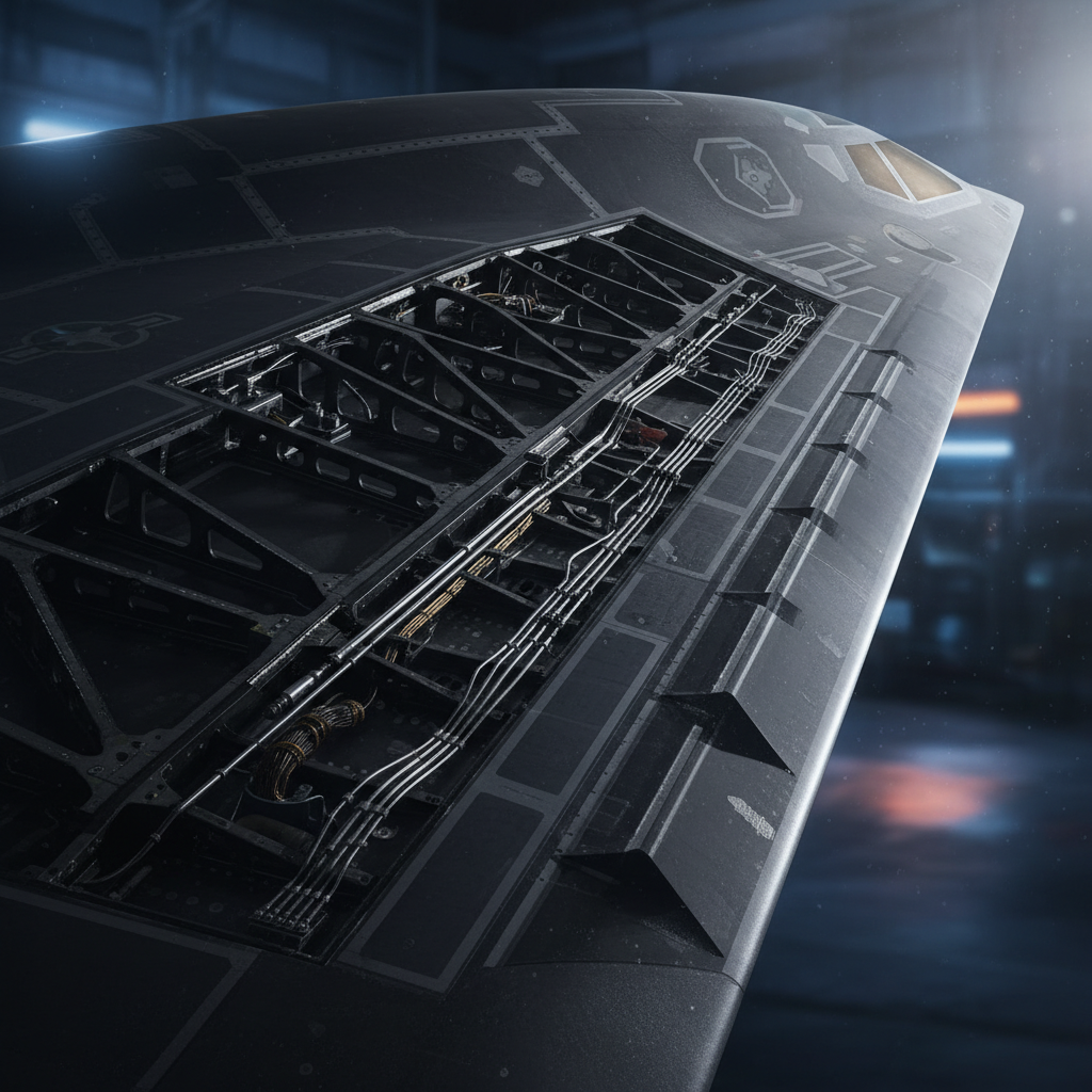 B-2 bomber wing detail and engineering