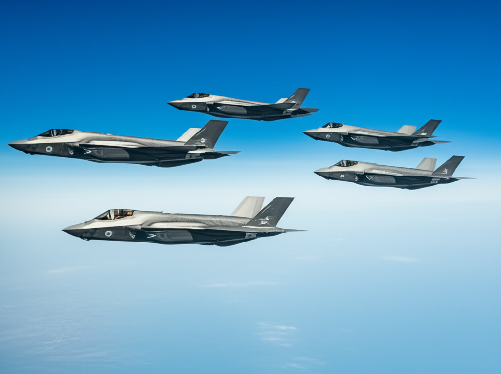 F-35 aircraft in formation