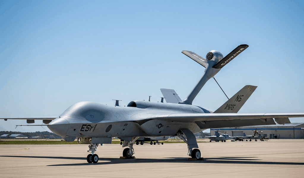 MQ-25 Stingray Production Representative Completes First Flight Carrier Tanker E